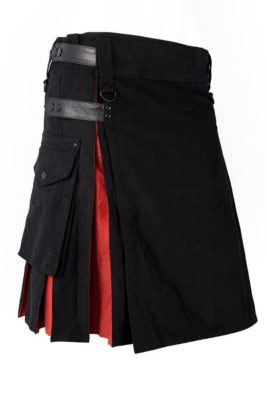 Black Red Modern Style Kilt Hybrid