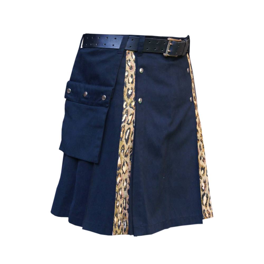 Black-kilt-with-Leopard-style-pleat